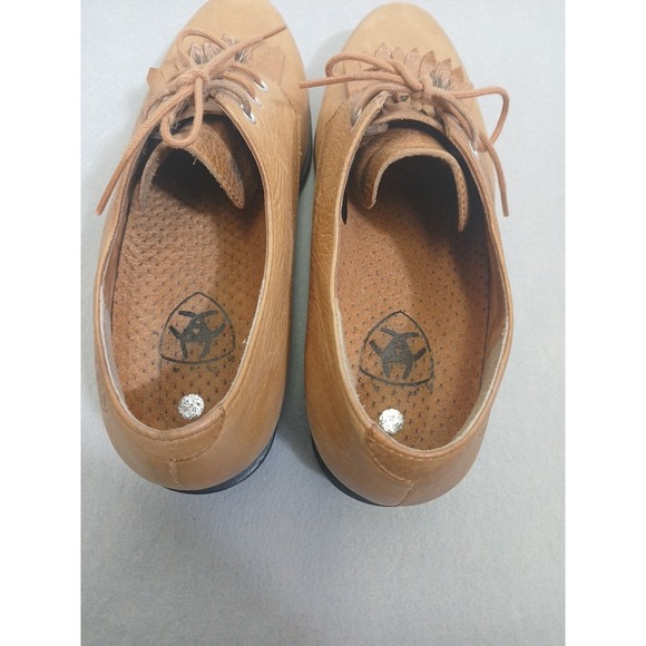 Ariat Jamie Lace Up Kilties Tassel Brown Leather Dress Shoes Oxfords Western 8 - Picture 7 of 8
